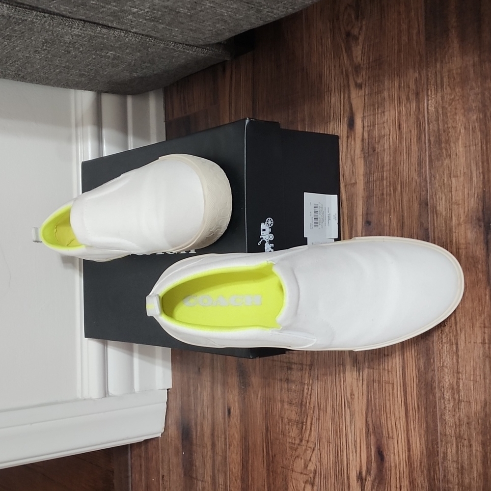 Coach canvas slip ons